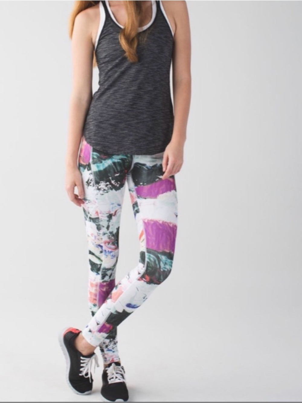 lululemon athletica White Multicolor Abstract Print Leggings
